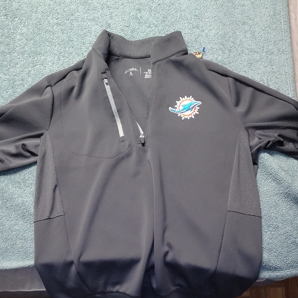 Gray Quarter-Zip Pullover with Logo
